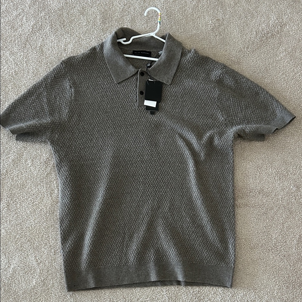 NWT Elie Tahari Men’s wool blend short sleeve shirt